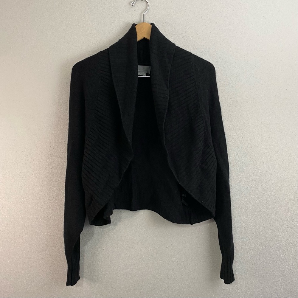 By Anthropologie Black Open Front Cardigan Sweater Wool Blend Women’s XS/S